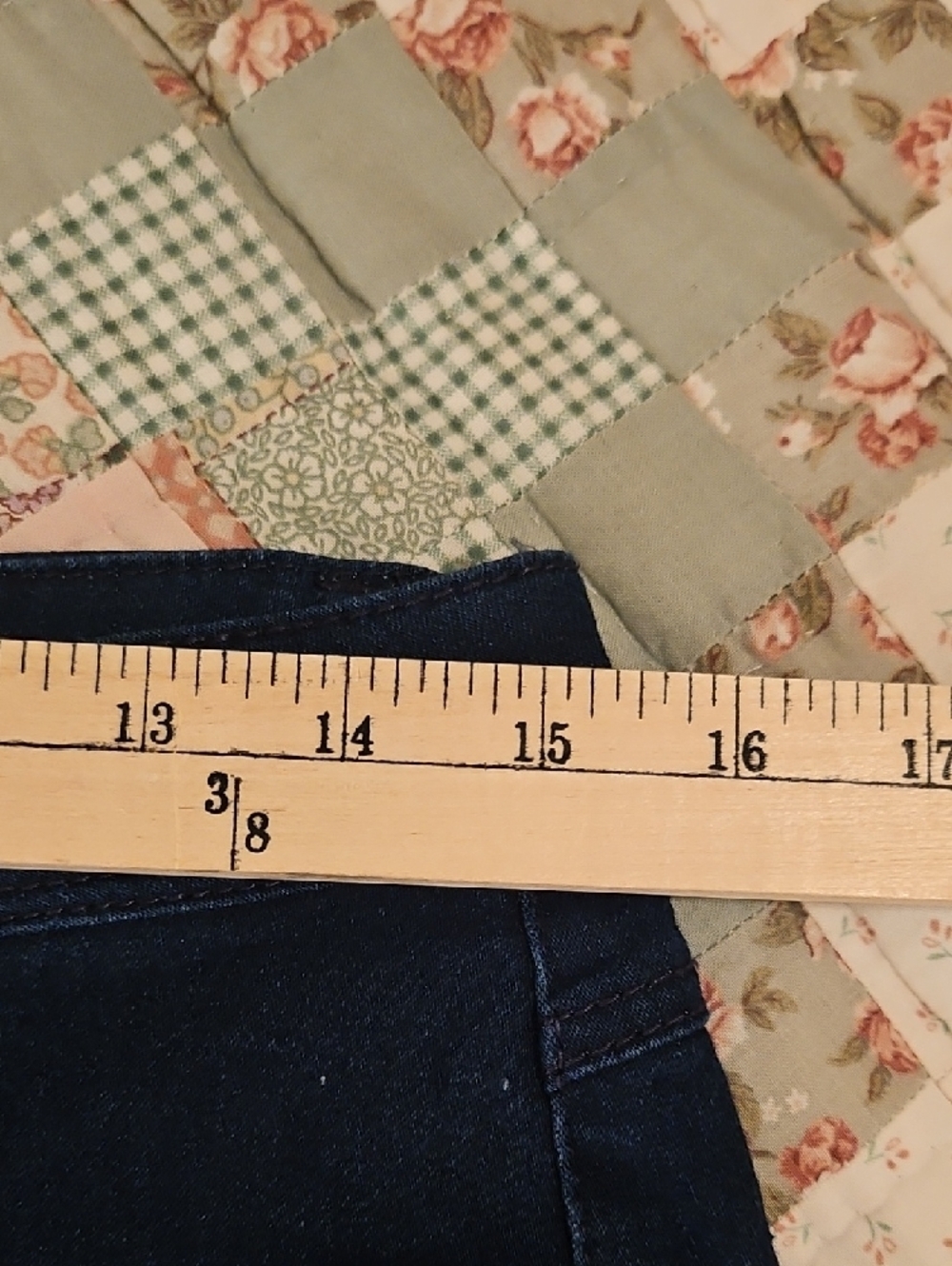 1822 'Butter' Denim Women's High Rise Bermuda Shorts - Dark Indigo Blue- 14 W - Picture 3 of 7